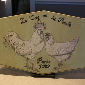Decorative Wood Cutting Board Rooster Farmhouse Vintage French Country Look